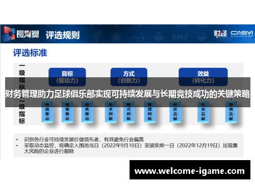 财务管理助力足球俱乐部实现可持续发展与长期竞技成功的关键策略