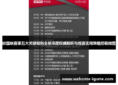 欧国联赛事五大关键规则全景深度权威解析与观赛实用策略终极指南